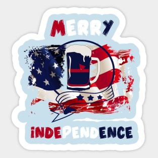 Merry Independence American independence beer lover Sticker